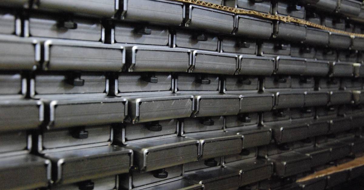 rows of sheet metal parts